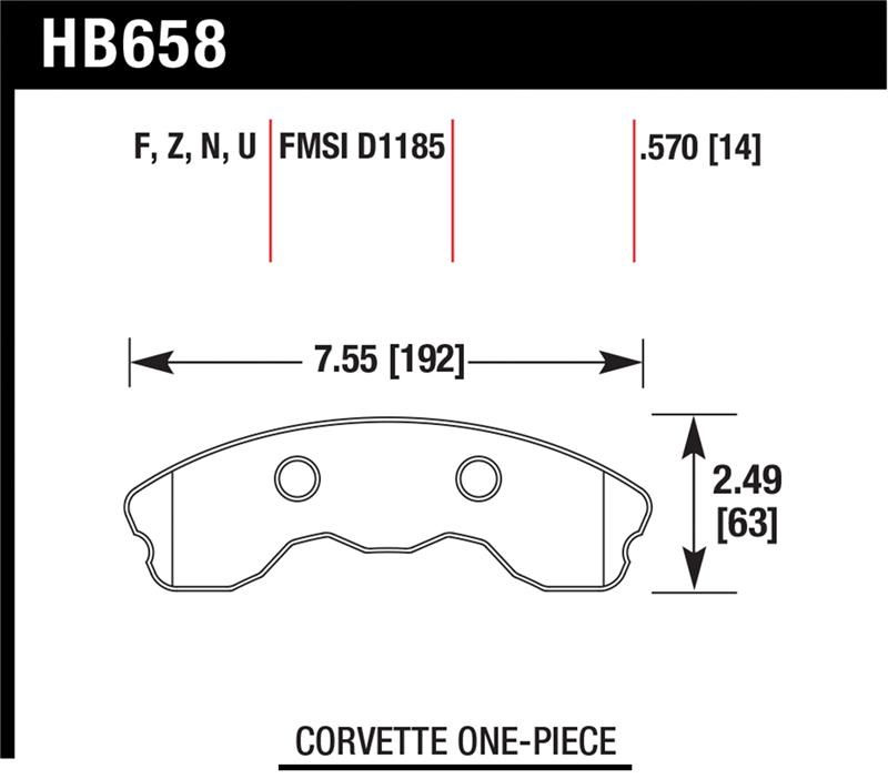 Chevrolet Corvette Brake Pads - Front - Hawk Performance - HPS Street - `06-`10